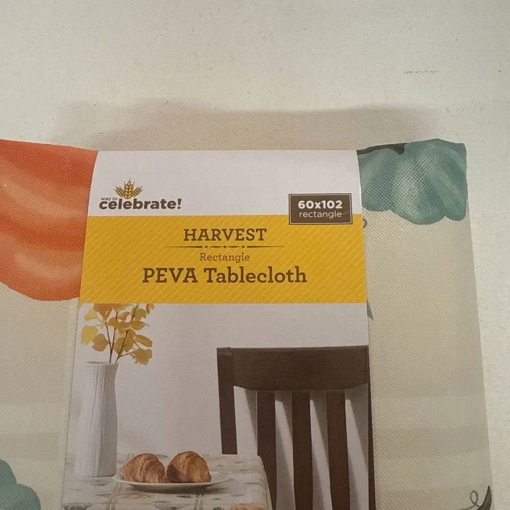Harvest Rectangle Peva Tablecloth 60x102‎ Thanksgiving Fall Autumn Holidays